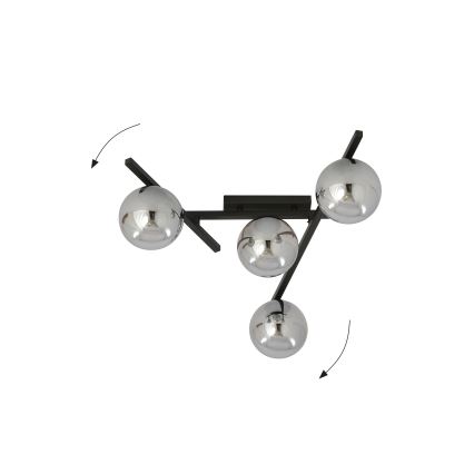 Lampa sufitowa SMART 4xE14/10W/230V czarna/szara