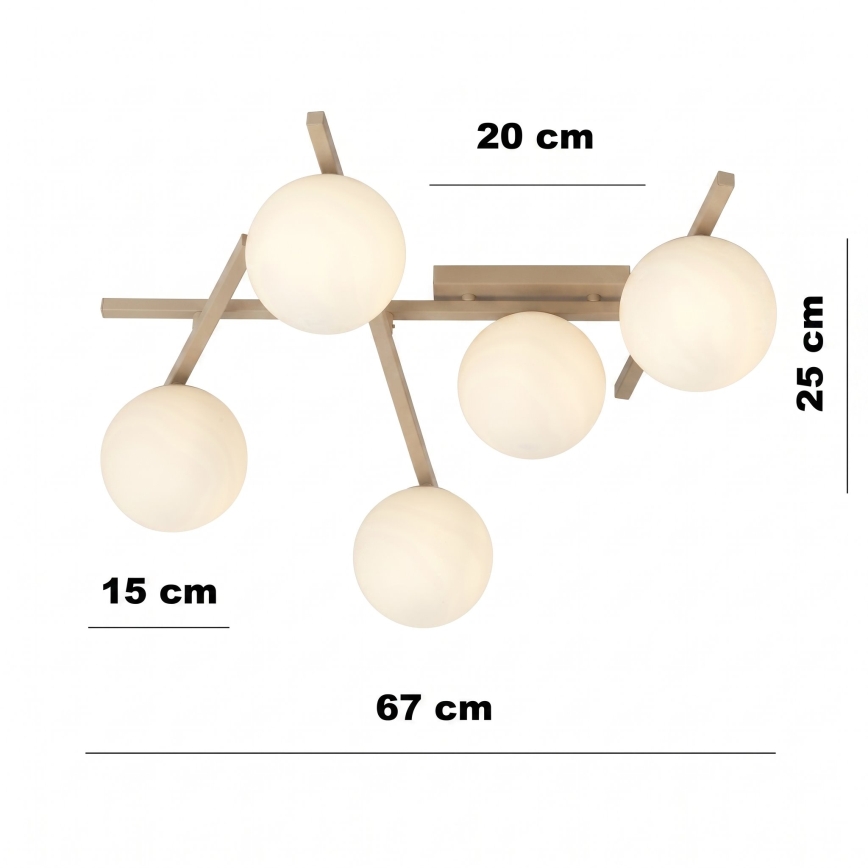 Lampa sufitowa SMART 5xE14/10W/230V beżowa/biała