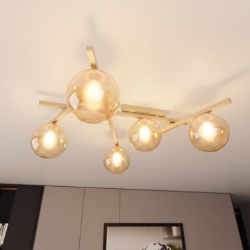 Lampa sufitowa SMART 5xE14/10W/230V beżowa/przydymiona