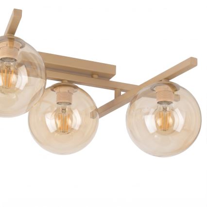 Lampa sufitowa SMART 5xE14/10W/230V beżowa/przydymiona