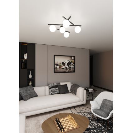 Lampa sufitowa SMART 5xE14/10W/230V czarna/biała