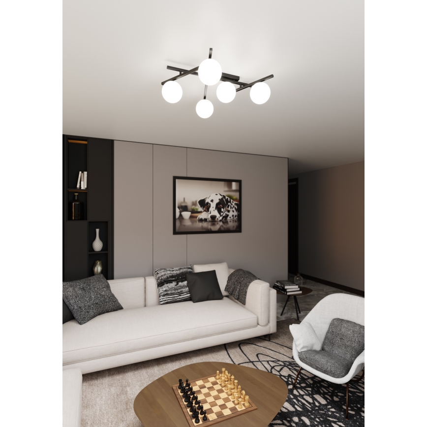 Lampa sufitowa SMART 5xE14/10W/230V czarna/biała