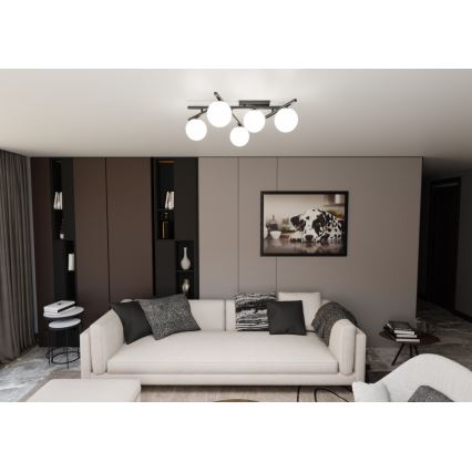 Lampa sufitowa SMART 5xE14/10W/230V czarna/biała