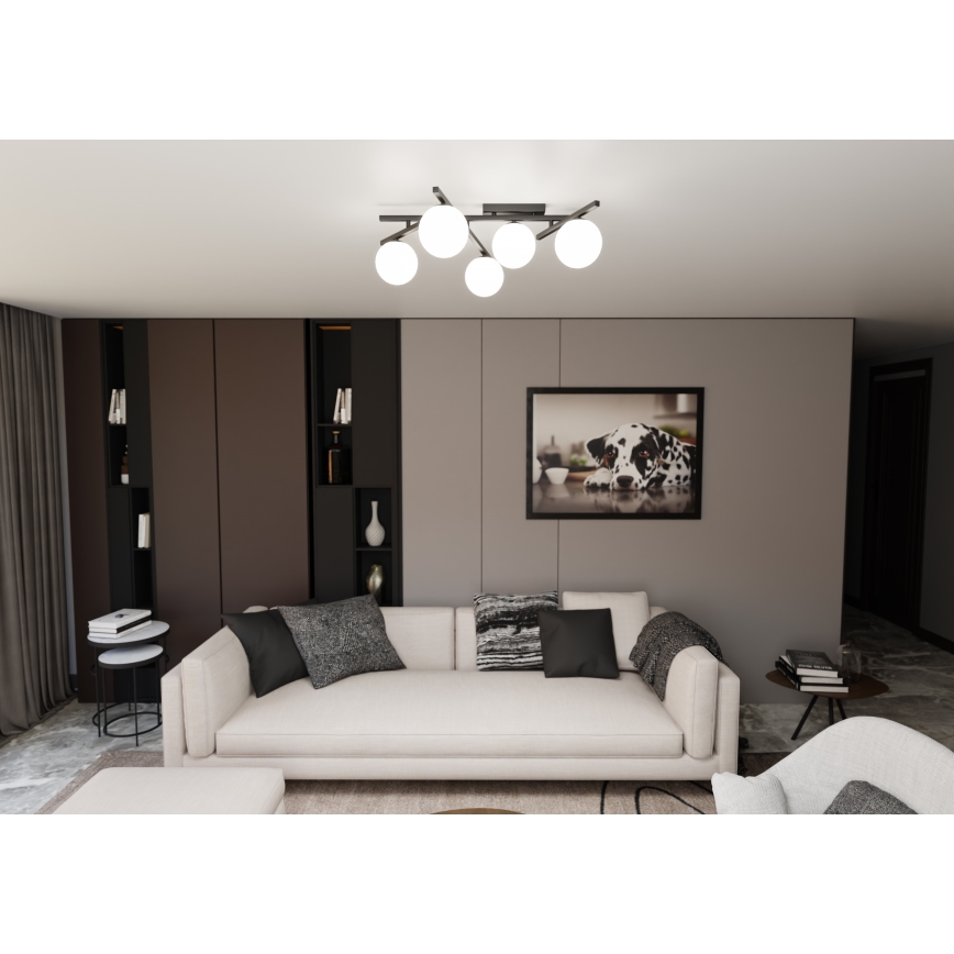 Lampa sufitowa SMART 5xE14/10W/230V czarna/biała