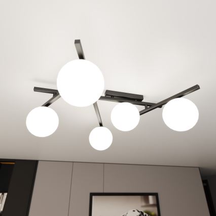 Lampa sufitowa SMART 5xE14/10W/230V czarna/biała