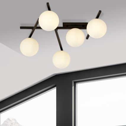 Lampa sufitowa SMART 5xE14/10W/230V czarna/biała