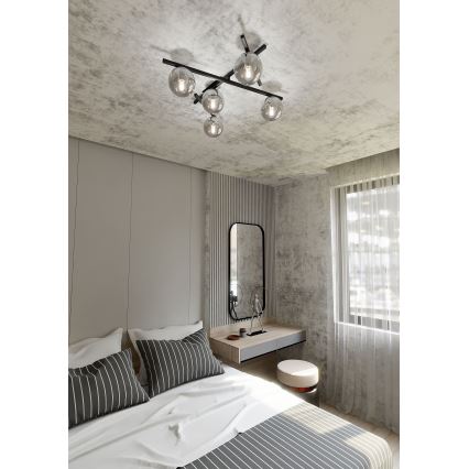 Lampa sufitowa SMART 5xE14/10W/230V czarna/szara