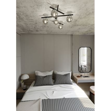 Lampa sufitowa SMART 5xE14/10W/230V czarna/szara