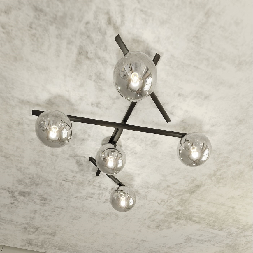 Lampa sufitowa SMART 5xE14/10W/230V czarna/szara