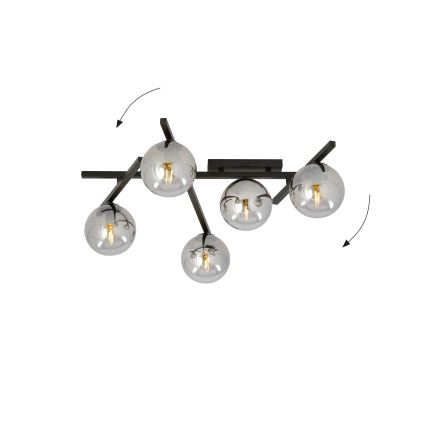 Lampa sufitowa SMART 5xE14/10W/230V czarna/szara