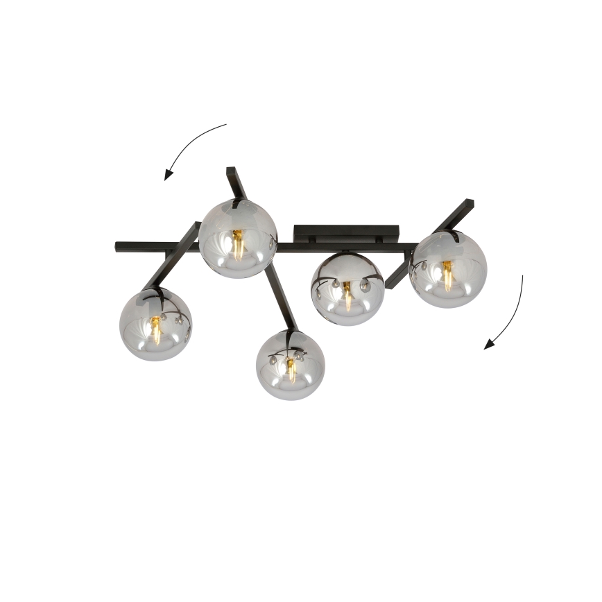 Lampa sufitowa SMART 5xE14/10W/230V czarna/szara