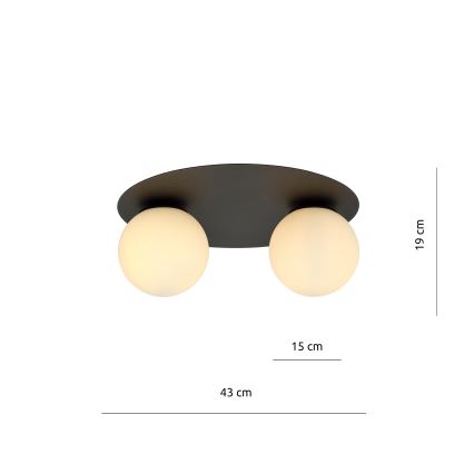 Lampa sufitowa SOLAR 2xE14/10W/230V czarna/biała