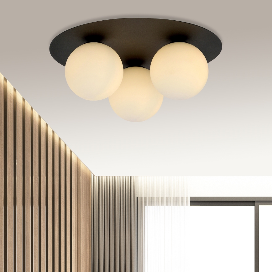 Lampa sufitowa SOLAR 3xE14/10W/230V czarna/biała