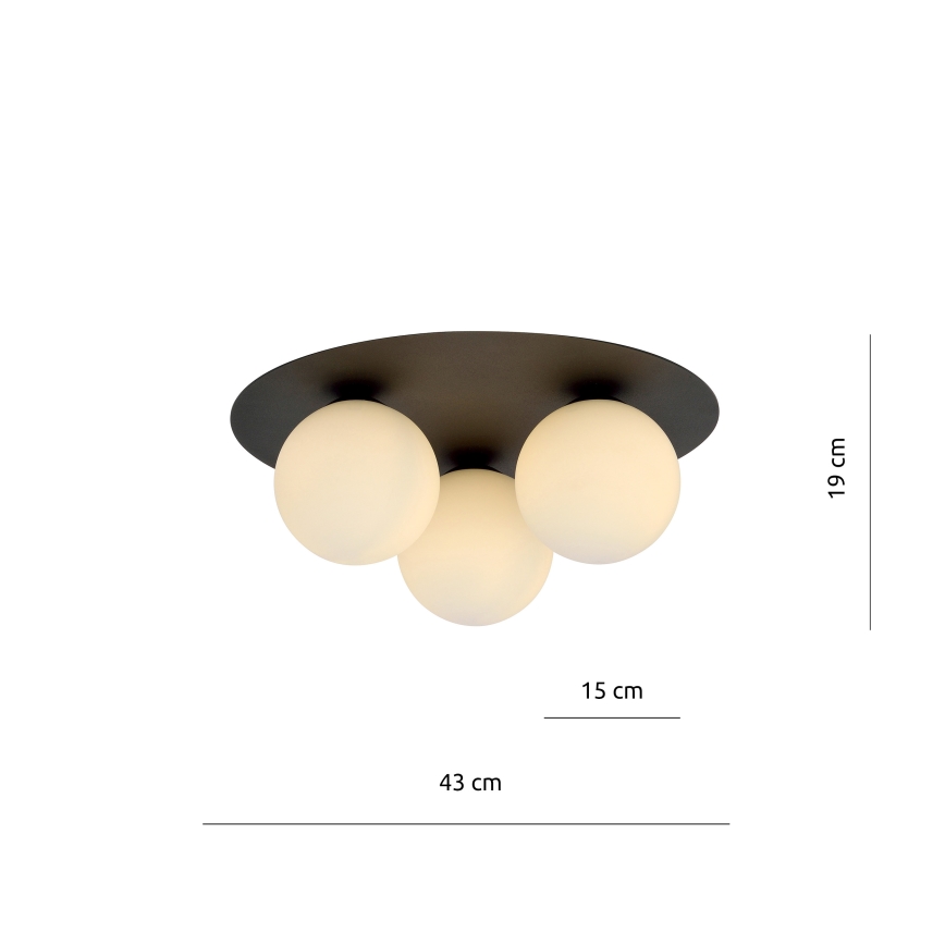 Lampa sufitowa SOLAR 3xE14/10W/230V czarna/biała