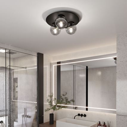 Lampa sufitowa SOLAR 3xE14/10W/230V czarna/szara