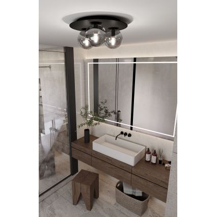 Lampa sufitowa SOLAR 3xE14/10W/230V czarna/szara
