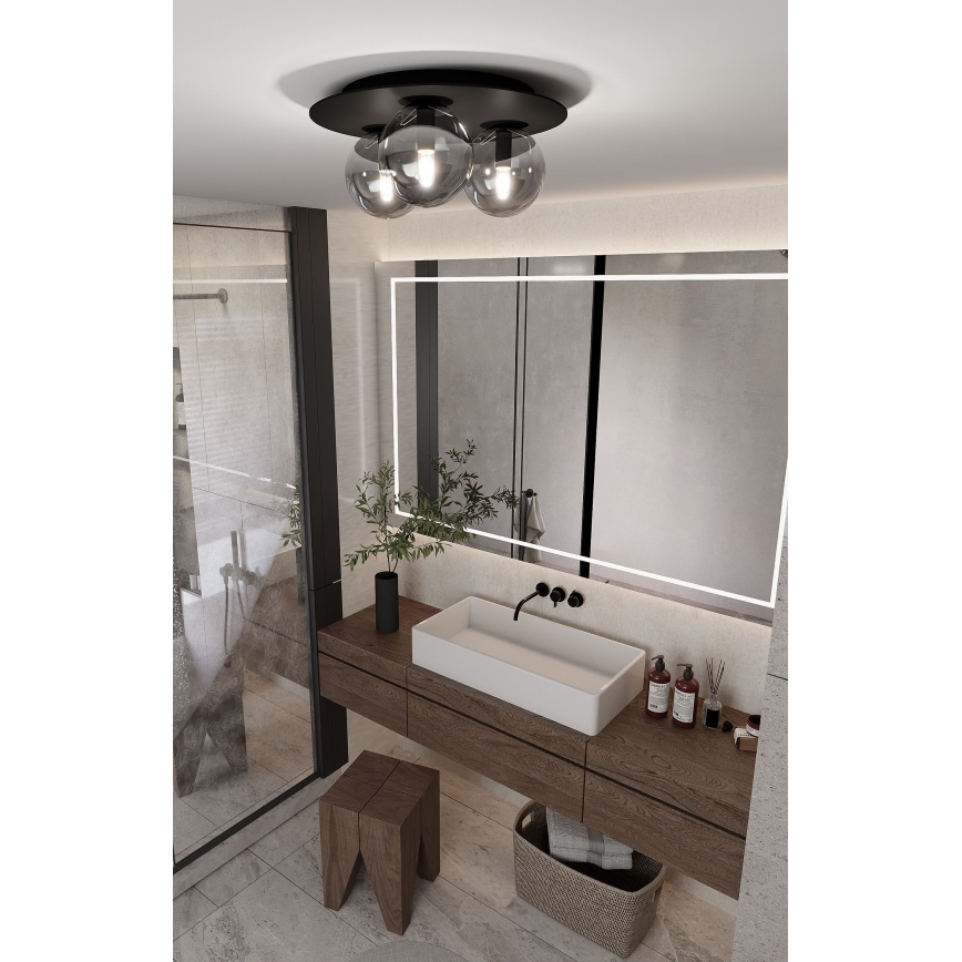 Lampa sufitowa SOLAR 3xE14/10W/230V czarna/szara
