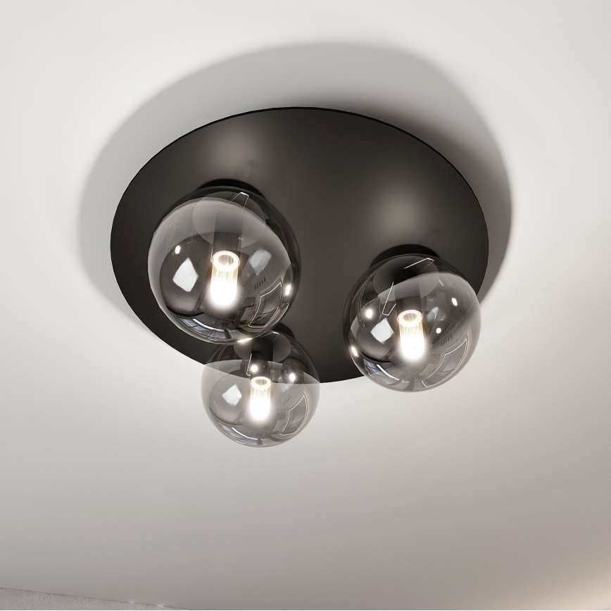 Lampa sufitowa SOLAR 3xE14/10W/230V czarna/szara