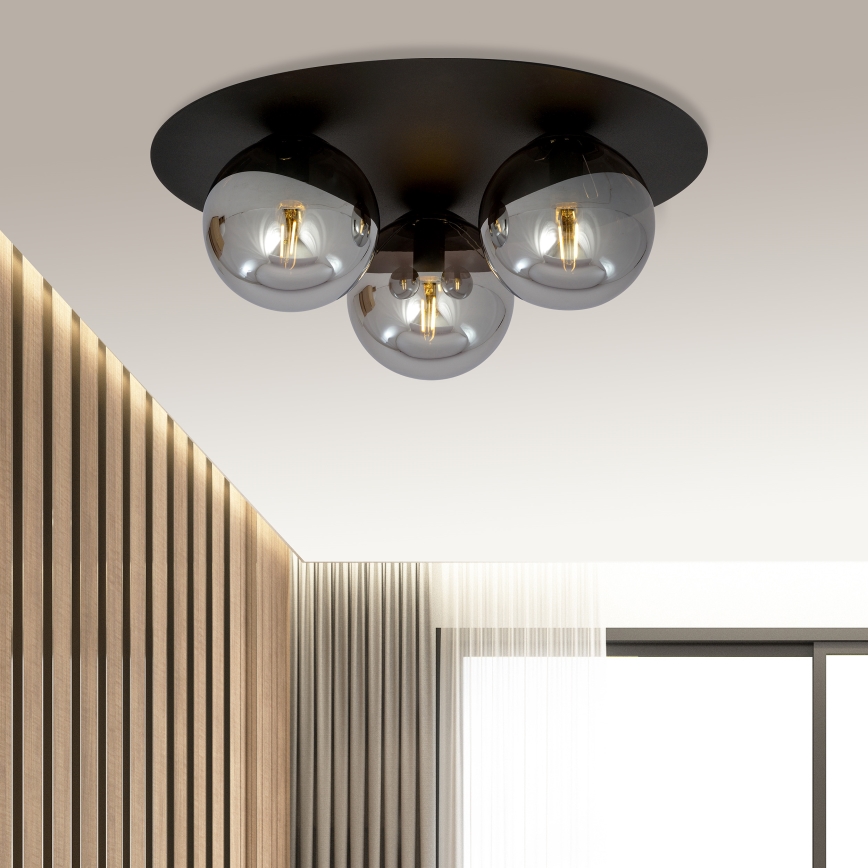 Lampa sufitowa SOLAR 3xE14/10W/230V czarna/szara