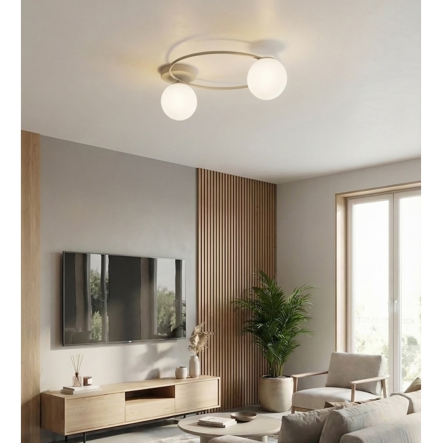 Lampa sufitowa SOPRA 2xE14/10W/230V beżowa/biała