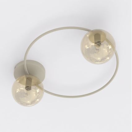 Lampa sufitowa SOPRA 2xE14/10W/230V beżowa/dymiona beżowa