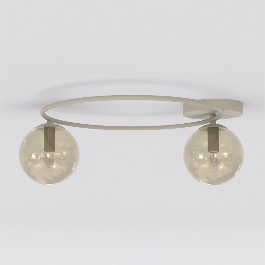 Lampa sufitowa SOPRA 2xE14/10W/230V beżowa/dymiona beżowa