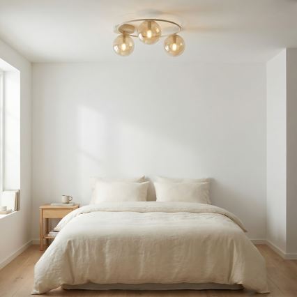 Lampa sufitowa SOPRA 3xE14/10W/230V beżowa/dymno-beżowa