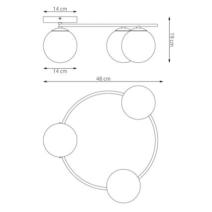Lampa sufitowa SOPRA 3xE14/10W/230V beżowa/dymno-beżowa