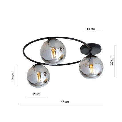 Lampa sufitowa SOPRA 3xE14/10W/230V czarna
