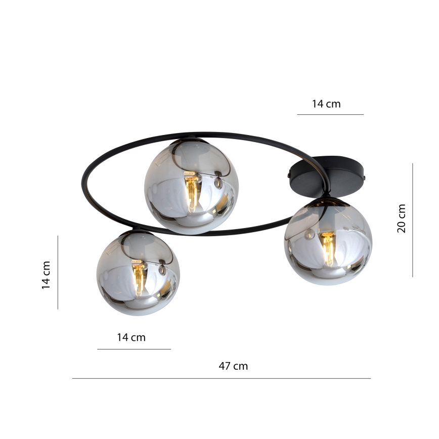 Lampa sufitowa SOPRA 3xE14/10W/230V czarna