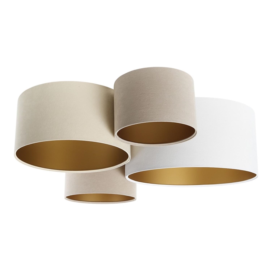 Lampa sufitowa SPACE 4xE27/60W/230V beżowe/białe/złoty