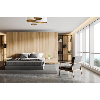 Lampa sufitowa SPACE 4xE27/60W/230V beżowe/białe/złoty