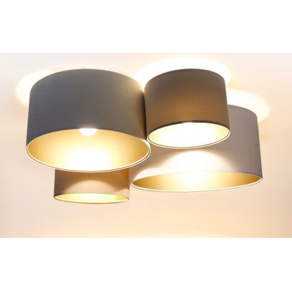 Lampa sufitowa SPACE 4xE27/60W/230V beżowe/białe/złoty