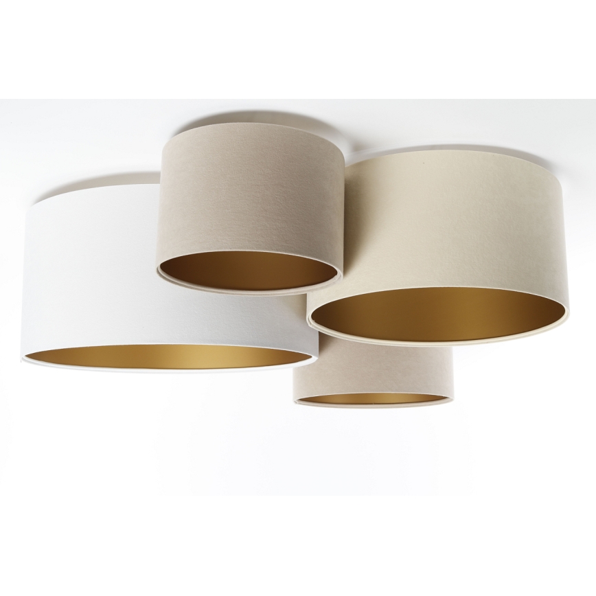 Lampa sufitowa SPACE 4xE27/60W/230V beżowe/białe/złoty