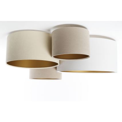 Lampa sufitowa SPACE 4xE27/60W/230V beżowe/białe/złoty