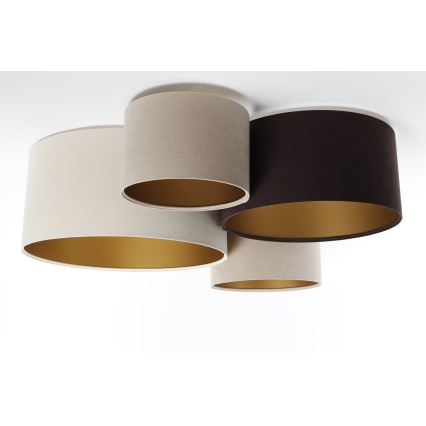 Lampa sufitowa SPACE 4xE27/60W/230V beżowe/brązowe/złoty
