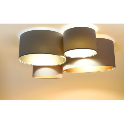 Lampa sufitowa SPACE 4xE27/60W/230V beżowe/złoty