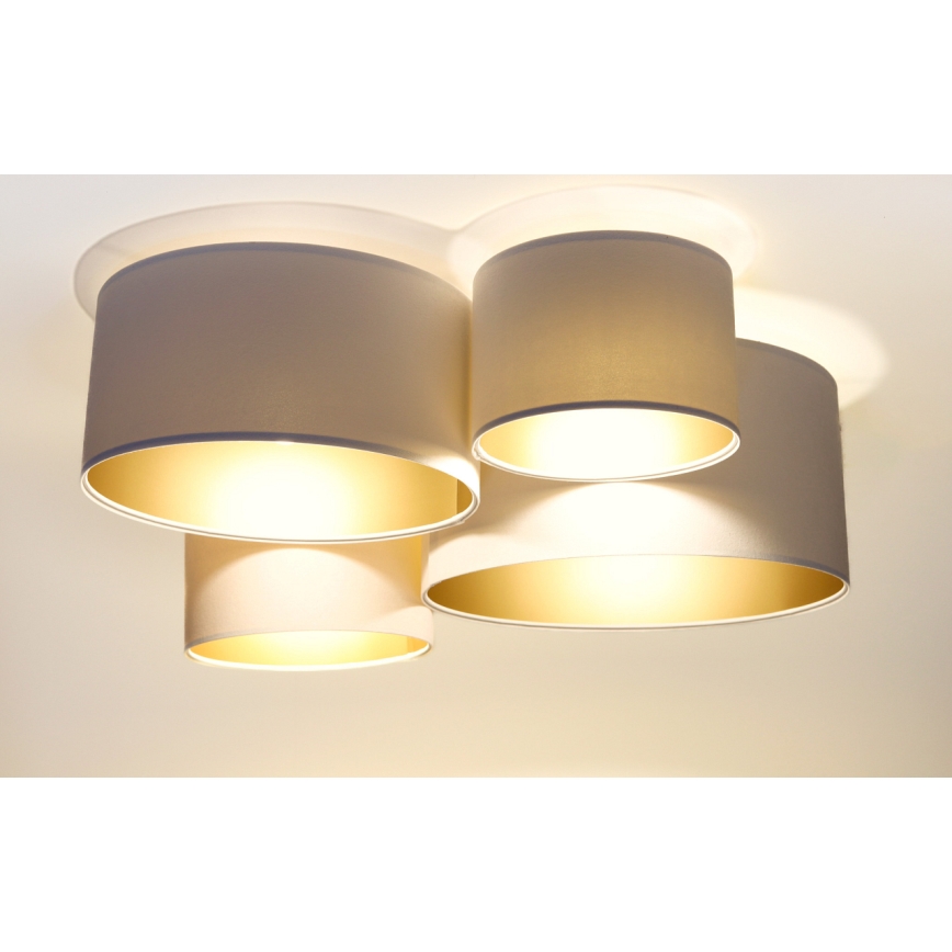 Lampa sufitowa SPACE 4xE27/60W/230V białe/złoty