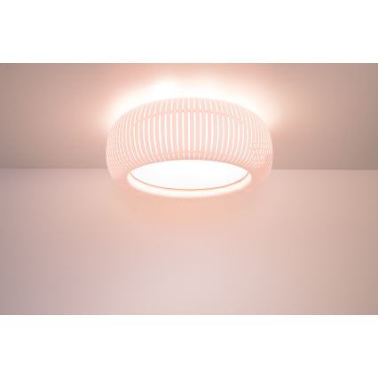 Lampa sufitowa STRIPES 2xE27/40W/230V śr. 55 cm biała/różowa