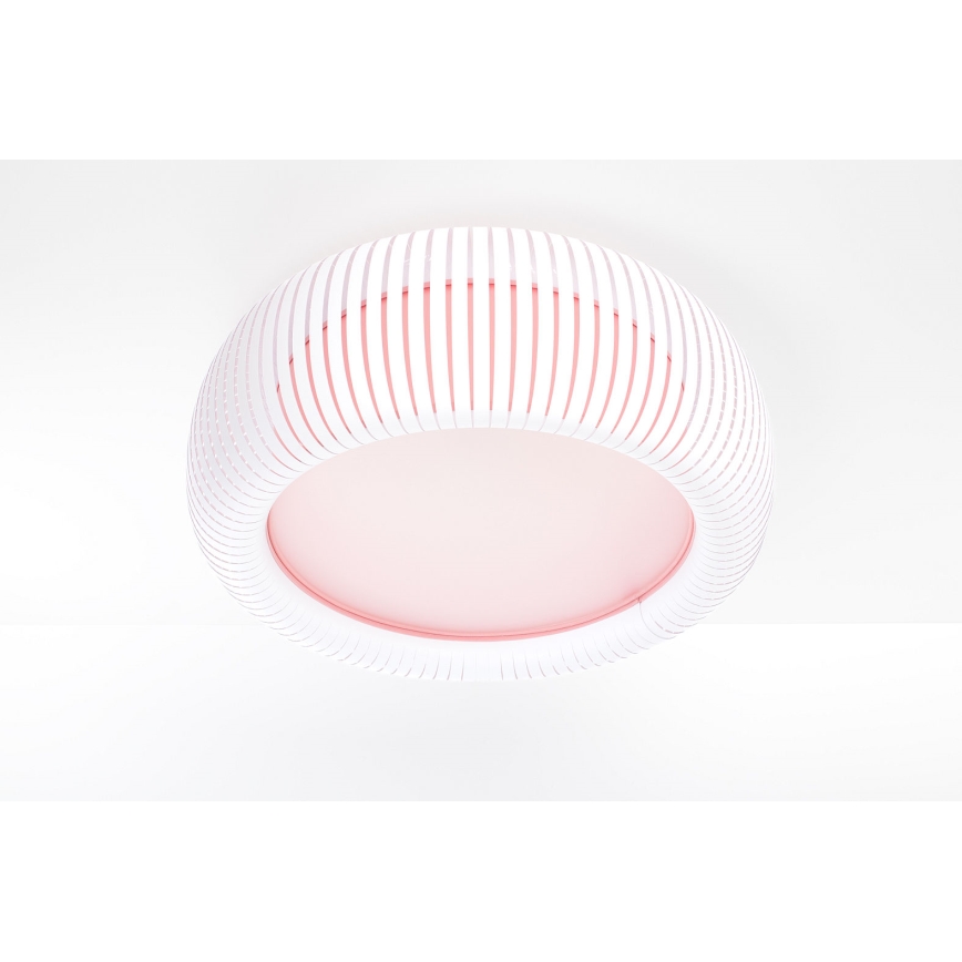 Lampa sufitowa STRIPES 2xE27/40W/230V śr. 55 cm biała/różowa
