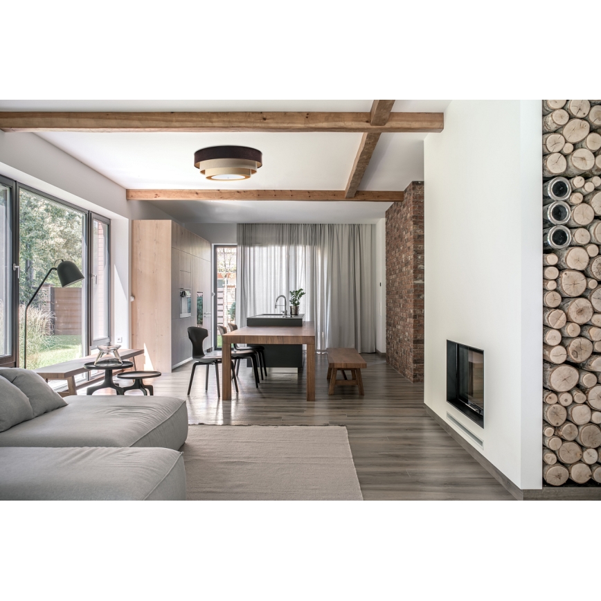 Lampa sufitowa TRINITI 2xE27/60W/230V brąz/beż/złoto