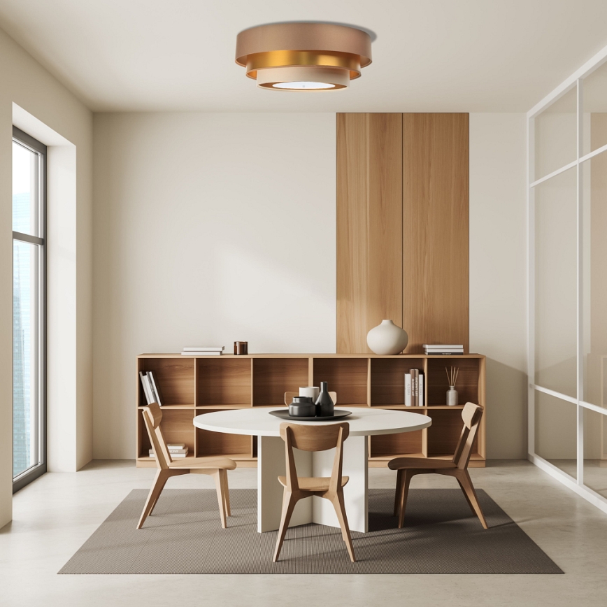 Lampa sufitowa TRINITI 2xE27/60W/230V brązowa/złota/beżowa