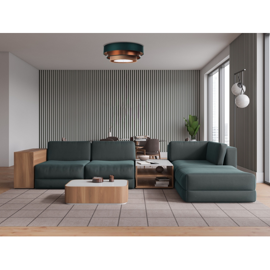 Lampa sufitowa TRINITI 2xE27/60W/230V zielona/miedziana/brązowa