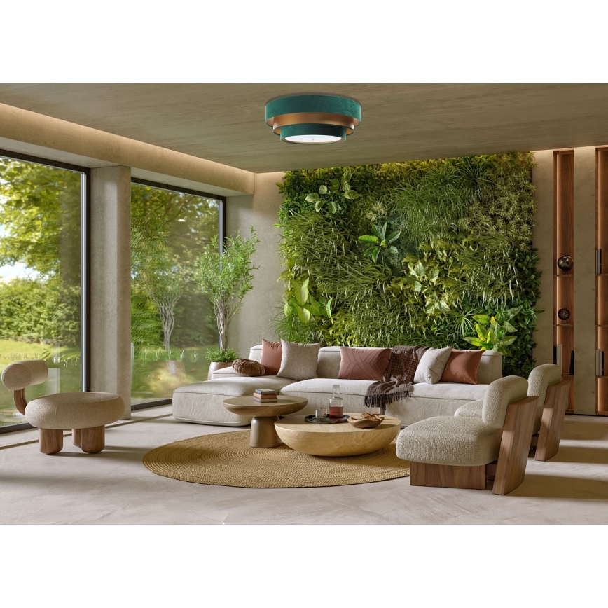 Lampa sufitowa TRINITI 2xE27/60W/230V zielono-złota