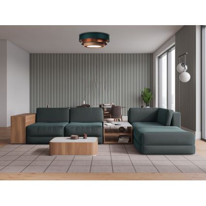 Lampa sufitowa TRINITI 2xE27/60W/230V zielony/miedziany/brązowy
