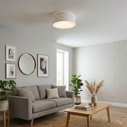 Lampa sufitowa ULLE 1xE27/15W/230V Ø 35 cm biała