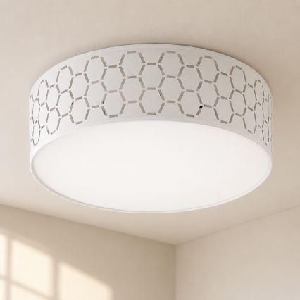Lampa sufitowa ULLE 2xE27/15W/230V, śr. 45 cm, biała