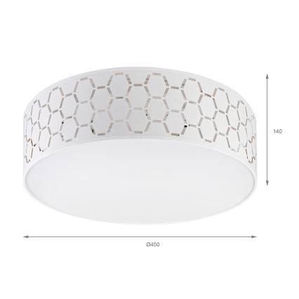 Lampa sufitowa ULLE 2xE27/15W/230V, śr. 45 cm, biała