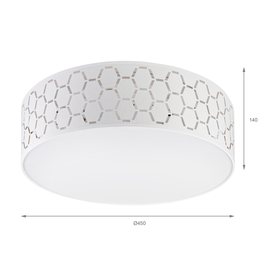 Lampa sufitowa ULLE 2xE27/15W/230V, śr. 45 cm, biała