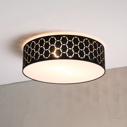 Lampa sufitowa ULLE 2xE27/15W/230V śr. 45 cm czarna